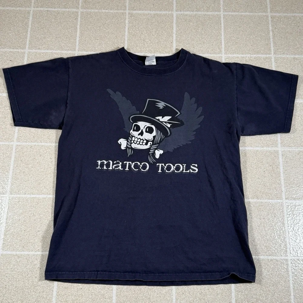 Vintage Matco Tools Skull Tshirt Grung Emo Goth Workwear Y2K Size Large